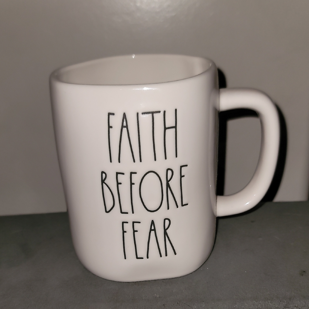 Rae Dunn Faith Before Fear Mug